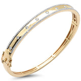 <span style="color:purple">SPECIAL!</span>.96ct G SI 14K Yellow Gold Diamond Bangle Bracelet