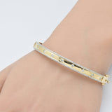 <span style="color:purple">SPECIAL!</span>.96ct G SI 14K Yellow Gold Diamond Bangle Bracelet