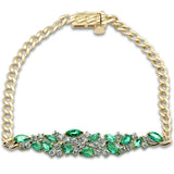 <span style="color:purple">SPECIAL!</span>1.76ct G SI 14K Yellow Gold Diamond & Emerald Gemstone Bracelet 7" Long