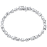 6.82ct G SI 14K White Gold Diamond Multi Shape Bracelet 7" Long