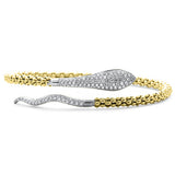 <span style="color:purple">SPECIAL!</span> .90ct G SI 14K Yellow Gold Diamond Snake Wrap Around Bangle Bracelet