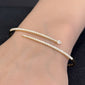 <span style="color:purple">SPECIAL!</span>.95ct G SI 14K Yellow Gold Diamond Wrap Around Bangle Bracelet