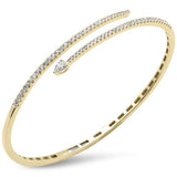 .94ct G SI 14K Yellow Gold Diamond Wrap Around Bangle Bracelet