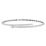 .94ct G SI 14K White Gold Diamond Wrap Around Bangle Bracelet