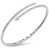 .94ct G SI 14K White Gold Diamond Wrap Around Bangle Bracelet