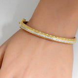 <span style="color:purple">¡ESPECIAL!</span>.98ct G SI Brazalete de oro amarillo de 14K con cúpula de diamantes