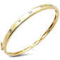 <span style="color:purple">SPECIAL!</span> .49ct G SI 14K Yellow Gold Diamond Emerald & Round Cut Stone Bangle Bracelet