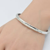 .49ct G SI 14K White Gold Emerald & Round Shape Diamond Bangle Bracelet