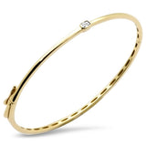 .17ct G SI 14K Yellow Gold Emerald Cut Diamond Center Bangle Bracelet