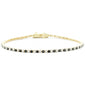<span style="color:purple">SPECIAL!</span> 1.97ct G SI 14K Yellow Gold Diamond & Black & White Tennis Bracelet 7" Long