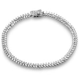 2.41ct G SI 14K White Gold Baguette Diamond Leaf Design Bracelet 7.25" Long