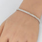 <span style="color:purple">SPECIAL!</span>2.41ct G SI 14K White Gold Baguette Diamond Leaf Design Bracelet 7.25" Long
