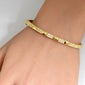 <span style="color:purple">SPECIAL!</span>.65ct G SI 14K Yellow Gold Diamond Studded Design Bangle Bracelet