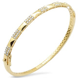 <span style="color:purple">SPECIAL!</span>.65ct G SI 14K Yellow Gold Diamond Studded Design Bangle Bracelet