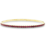 <span style="color:purple">SPECIAL!</span>2.55ct G SI 14K Yellow Gold Ruby Gemstone Bangle Flexible Bracelet
