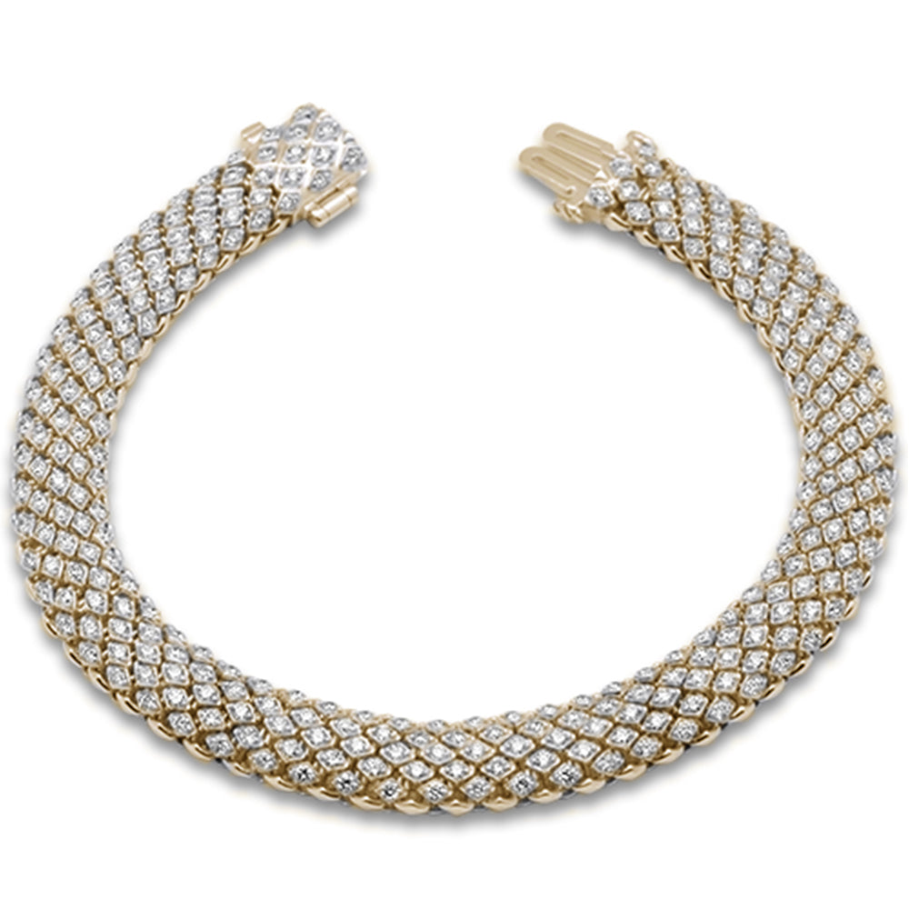 2.96ct G SI 14K Yellow Gold Unique Diamond Bracelet 7" Long