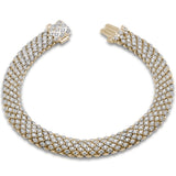 2.96ct G SI 14K Yellow Gold Unique Diamond Bracelet 7" Long