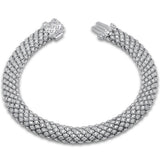 <span style="color:purple">SPECIAL!</span> 2.96ct G SI 14K White Gold Unique Diamond Bracelet 7" Long
