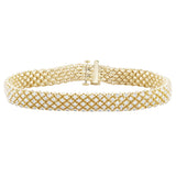 2.96ct G SI 14K Yellow Gold Unique Diamond Bracelet 7" Long