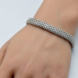 <span style="color:purple">SPECIAL!</span> 2.96ct G SI 14K White Gold Unique Diamond Bracelet 7" Long
