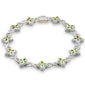 <span style="color:purple">SPECIAL!</span>4.13ct G SI 14K Yellow Gold Diamond & Emerald Gemstone Clover Infinity Bracelet 8" Long
