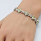 <span style="color:purple">SPECIAL!</span>4.13ct G SI 14K Yellow Gold Diamond & Emerald Gemstone Clover Infinity Bracelet 8" Long