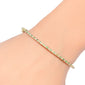 <span style="color:purple">SPECIAL!</span>.96ct G SI 14K Yellow Gold Diamond & Emerald Gemstone Bangle Bracelet