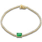 <span style="color:purple">SPECIAL!</span>2.58ct G SI 14K Yellow Gold Diamond & Emerald Gemstone Tennis Bracelet 7" Long