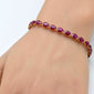 <span style="color:purple">SPECIAL!</span>15.43ct G SI 14K Yellow Gold Oval Shape Ruby Gemstone Tennis Bracelet 7" Long