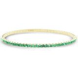 2.05ct G SI 14K Yellow Gold Emerald Gemstone Flexible Bangle Bracelet 7" Long