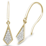 .08ct G SI 14kt Yellow Gold Modern Diamond Drop Dangle Earrings