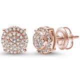 .16ct G SI 10kt Rose Gold Round Diamond Cluster Stud Earrings