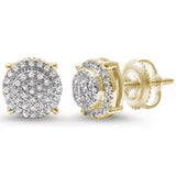 .17ct G SI 14kt Yellow Gold Round Diamond Cluster Stud Earrings