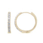 <span style="color:purple">SPECIAL!</span>.27ct 14k Yellow Gold Diamond Hoop Huggie Earrings