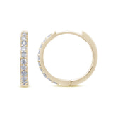 <span style="color:purple">SPECIAL!</span>.27ct 14k Yellow Gold Diamond Hoop Huggie Earrings