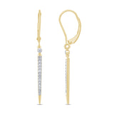 <span>DIAMOND CLOSEOUT! </span> .17ct 14k Yellow Gold Diamond Drop Dangle Modern Earrings