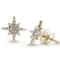 .18ct 14k Yellow Gold Diamond Trendy Starburst Earrings