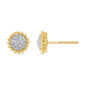 .17ct 14k Yellow Gold Diamond Antique Style Stud Earrings