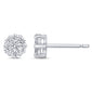 <span style="color:purple">SPECIAL!</span> .50ct 14k White Gold Round Diamond Flower Screw Back Earrings