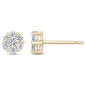 <span style="color:purple">SPECIAL!</span> .49ct 14k Yellow Gold Round Diamond Flower Screw Back Earrings