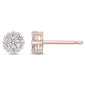 <span>DIAMOND  CLOSEOUT! </span>.51ct 14k Rose Gold Round Diamond Cluster Stud Earrings