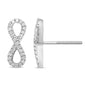 .17ct 14k White Gold Diamond Infinity Style Earrings