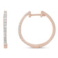 <span>DIAMOND  CLOSEOUT! </span>.26ct 10k Rose Gold Diamond Hoop Huggie Earrings