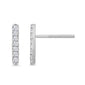 .10ct 14k White Gold Diamond Line Modern Screw Back Earrings