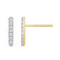 .11ct 14k yellow Gold Diamond Line Modern Screw Back Earrings