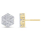 <span style="color:purple">SPECIAL!</span> .98ct 14K Yellow Gold Round Diamond Snowflake Stud Earrings