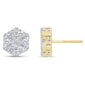 <span>DIAMOND CLOSEOUT! </span>.98ct 14K Yellow Gold Round Diamond Snowflake Stud Earrings
