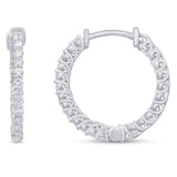 .53ct G SI 14K White Gold Diamond Hoop Earrings