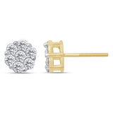 1.25ct-2.00ct G SI 14K Gold Diamond Flower Earrings