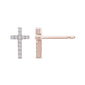 .10ct G SI 10KT Rose Gold Diamond Diamond Cross Earrings